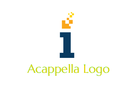 Letter I with pixels logo