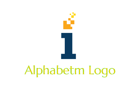 Letter I with pixels logo