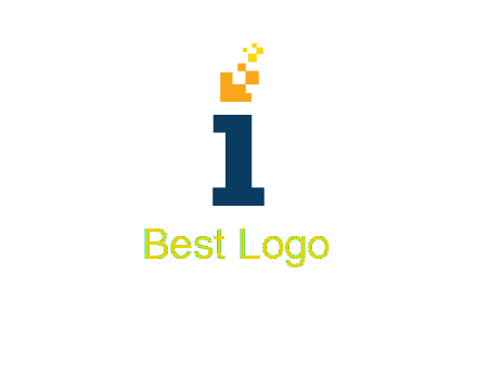 Letter I with pixels logo