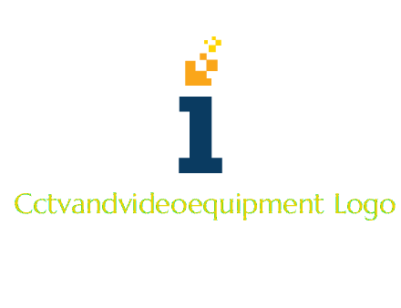 Letter I with pixels logo