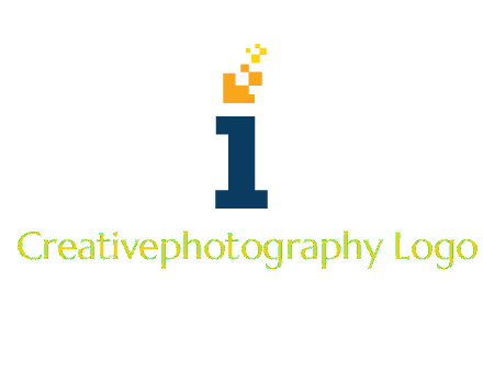 Letter I with pixels logo