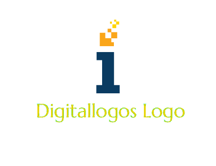 Letter I with pixels logo