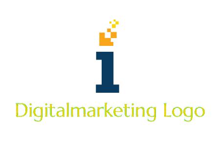 Letter I with pixels logo