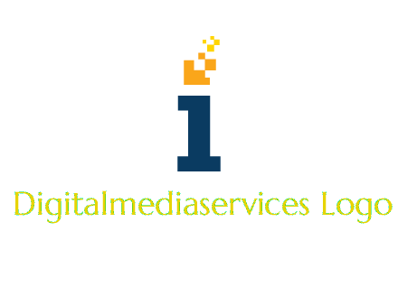 Letter I with pixels logo