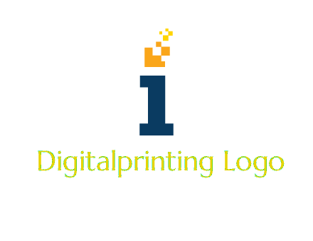 Letter I with pixels logo