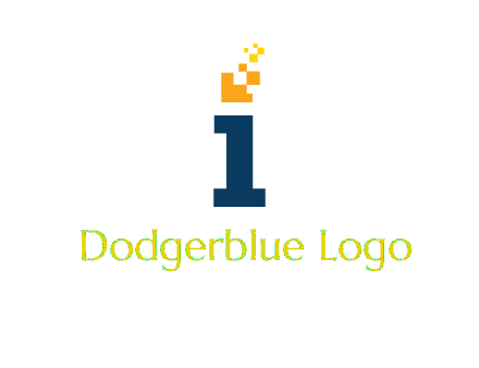 Letter I with pixels logo