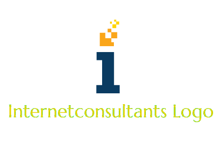 Letter I with pixels logo