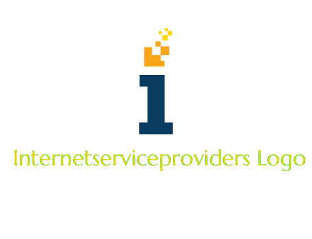 Letter I with pixels logo
