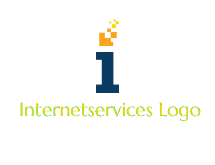 Letter I with pixels logo