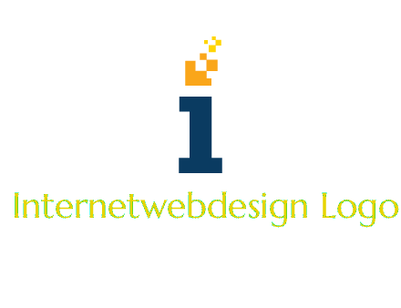 Letter I with pixels logo