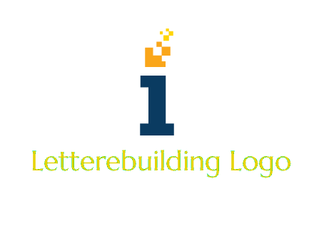Letter I with pixels logo