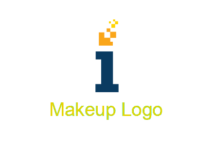Letter I with pixels logo