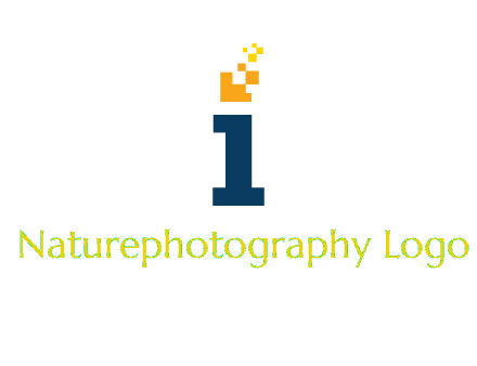 Letter I with pixels logo