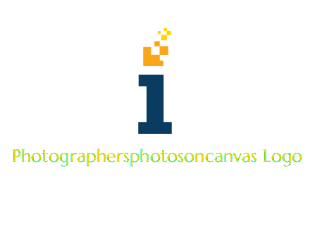 Letter I with pixels logo