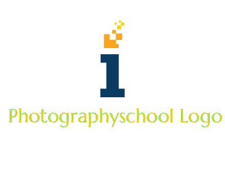 Letter I with pixels logo