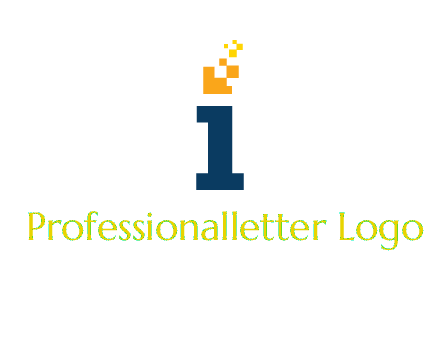 Letter I with pixels logo