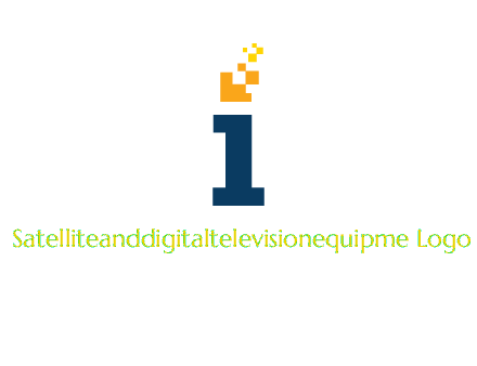 Letter I with pixels logo