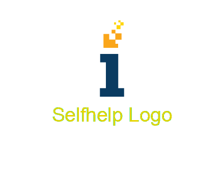 Letter I with pixels logo