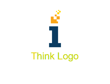 Letter I with pixels logo