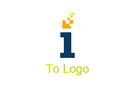 Letter I with pixels logo