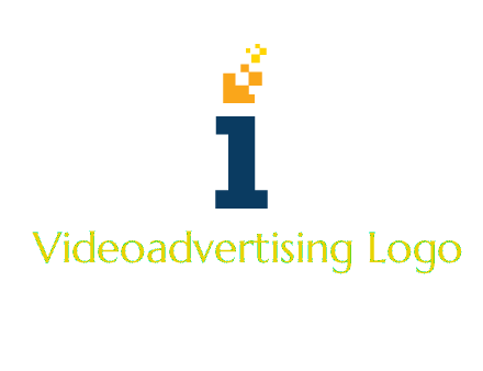 Letter I with pixels logo