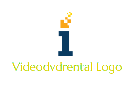 Letter I with pixels logo