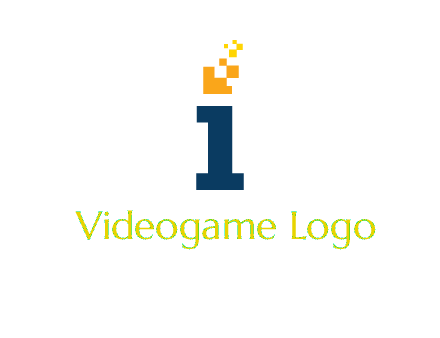 Letter I with pixels logo