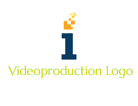 Letter I with pixels logo