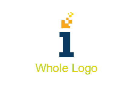 Letter I with pixels logo