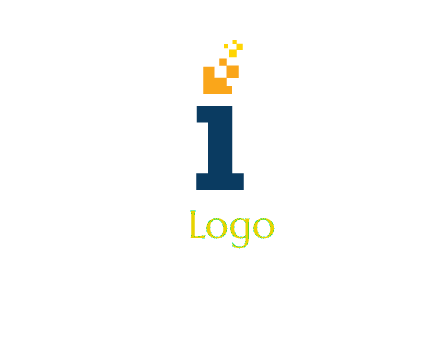 Letter I with pixels logo