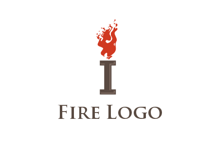 letter I with flames logos