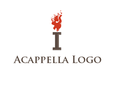letter I with flames logos
