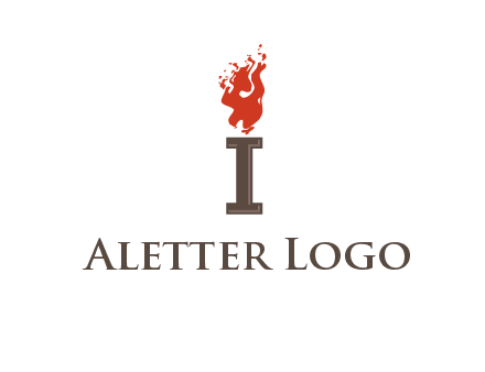 letter I with flames logos