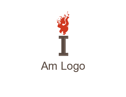 letter I with flames logos