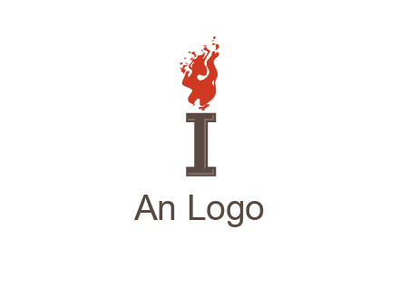 letter I with flames logos