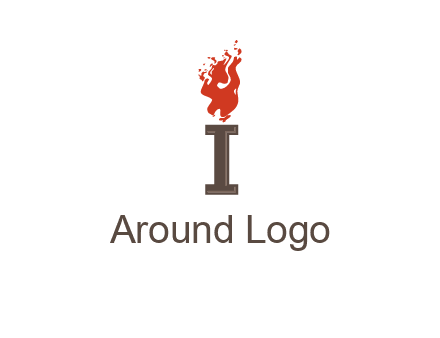 letter I with flames logos