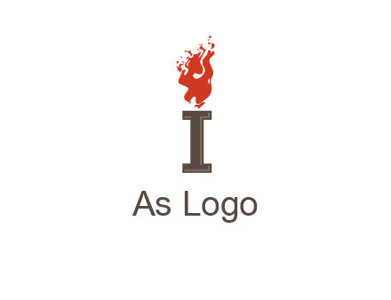 letter I with flames logos
