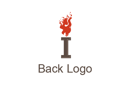 letter I with flames logos