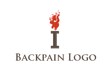 letter I with flames logos