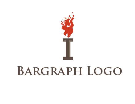 letter I with flames logos