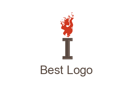 letter I with flames logos