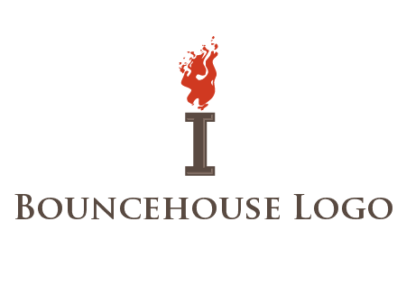letter I with flames logos