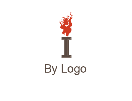 letter I with flames logos