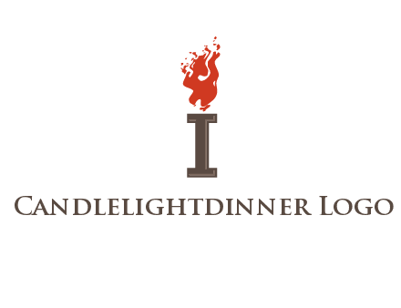 letter I with flames logos