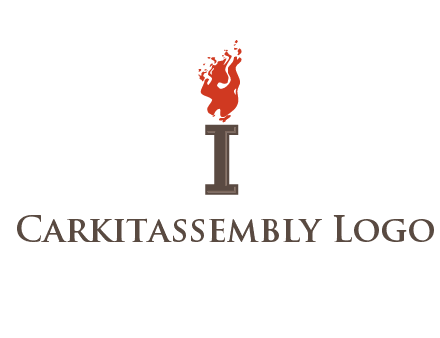 letter I with flames logos