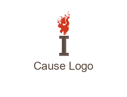 letter I with flames logos