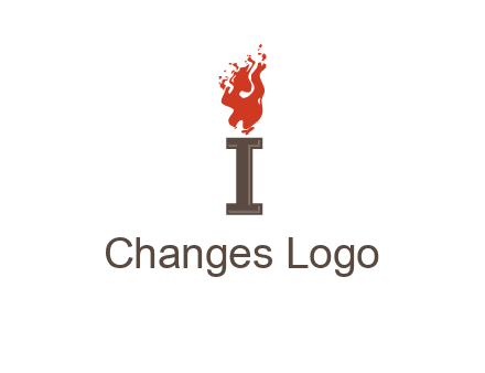 letter I with flames logos