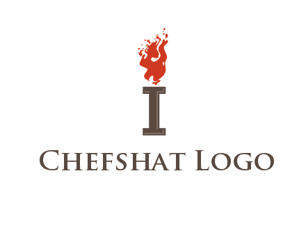 letter I with flames logos