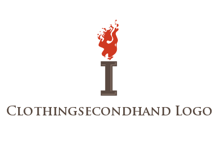 letter I with flames logos