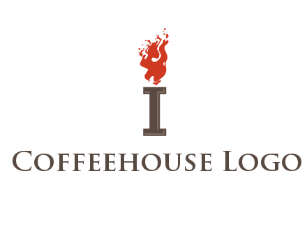 letter I with flames logos